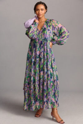 The Marais Printed Chiffon Maxi Dress