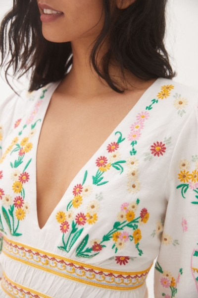 Deep-V Floral Mini Dress | Nuuly