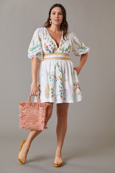 Deep-V Floral Mini Dress | Nuuly
