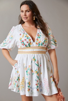 white christmas dresses Deep V Neck Side Keyhole Maxi Abstract Floral Dress S / Blue main image 1