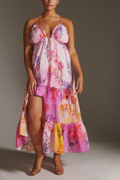 chinese dress ladies Alissa Backless Maxi Gown -Orange Xs main image 1