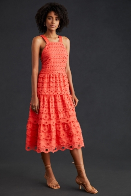 Eyelet Tiered Midi Dress | Nuuly