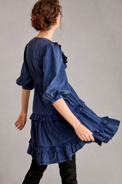 Ruffled V-Neck Dress | Nuuly