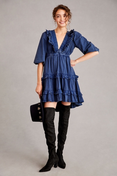 Ruffled V-Neck Dress | Nuuly