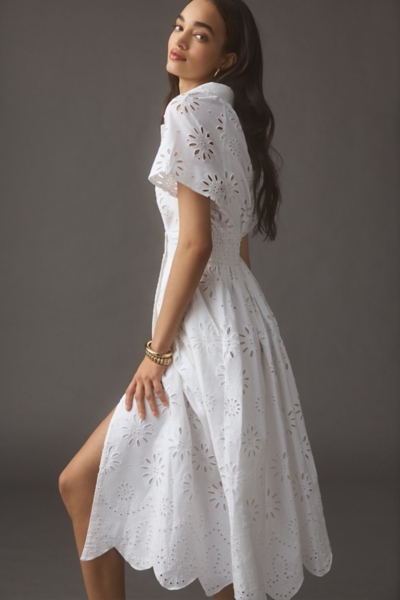 Eyelet Midi Shirt Dress | Nuuly