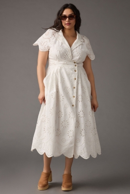 Eyelet Midi Shirt Dress | Nuuly