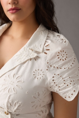 Eyelet Midi Shirt Dress | Nuuly