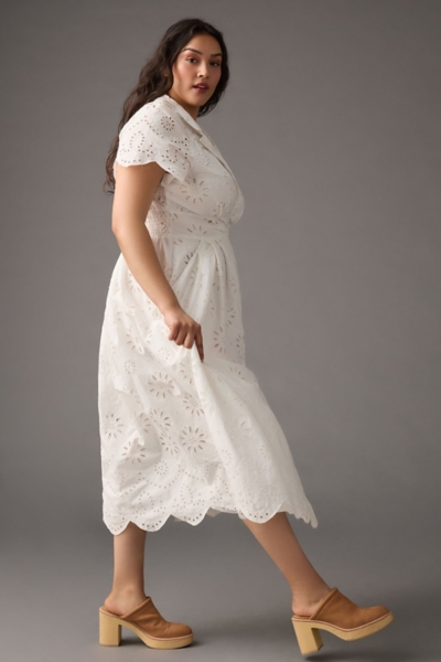 Eyelet Midi Shirt Dress | Nuuly