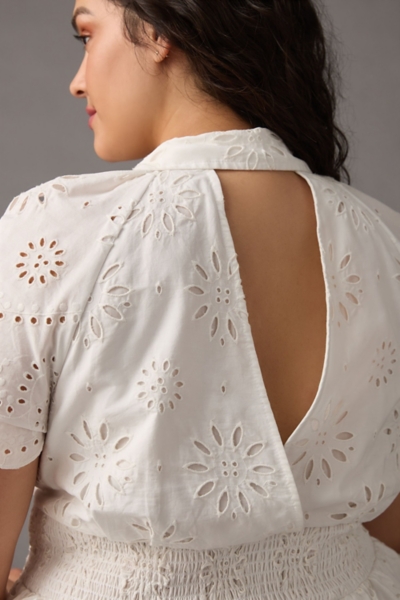Eyelet Midi Shirt Dress | Nuuly