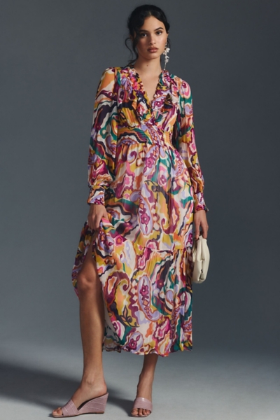 Odetta Ruffled V-Neck Dress | Nuuly