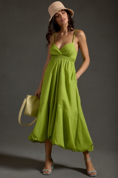 green emerald velvet dress Green Gingham Embroidered Bubble Hem Sofia Mini Dress