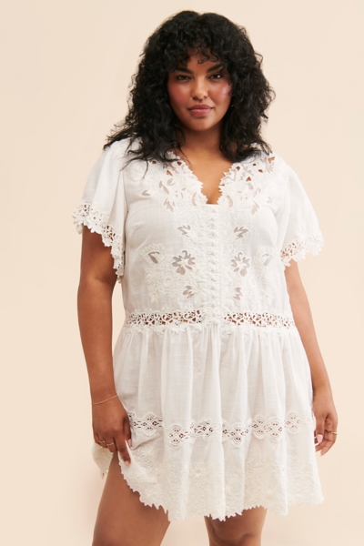 Lace-Trimmed Mini Dress | Nuuly