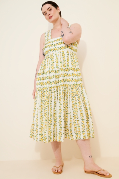 white layered ruffle dress Catalina Tiered Ruffle Cut-Out Maxi Dress White
