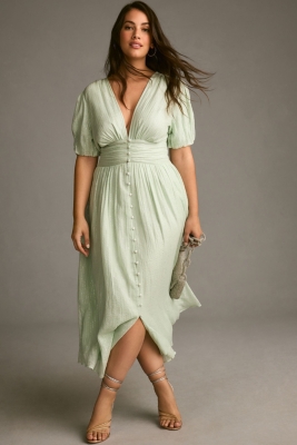 The Catalina Lurex Button-Front Dress | Nuuly