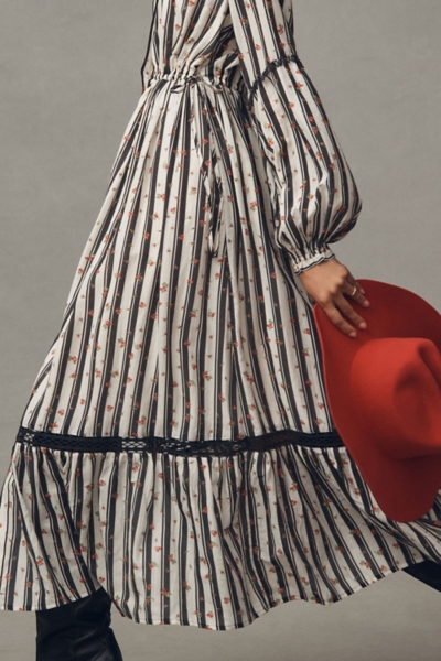 printed button down shirt dress anthropologie Maeve Waisted Shirt Dress