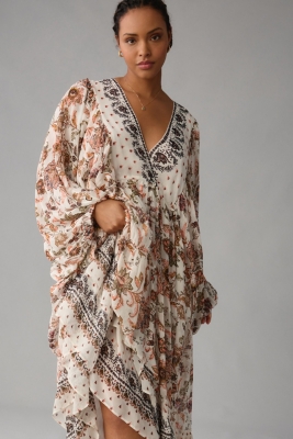 V-Neck Long-Sleeve Maxi Dress | Nuuly