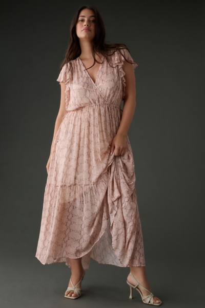 knee length dresses for ladies The Saressa Flutter Sleeve Midi Dress by Current Air – Thread + Seed main image 1