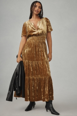 【SALE】Anthropologie ★ The Somerset Velvet Maxi Dress The Somerset Maxi Dress Velvet Edition Anthropologie Dark