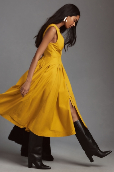 Sleeveless V-Neck Corset Midi Dress | Nuuly