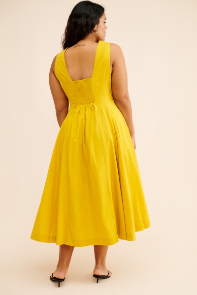 Sleeveless V-Neck Corset Midi Dress | Nuuly
