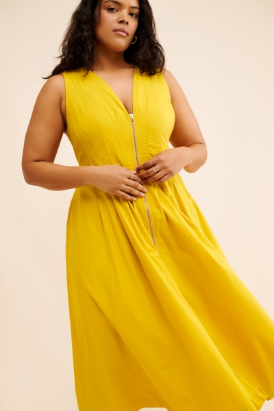 Sleeveless V-Neck Corset Midi Dress | Nuuly