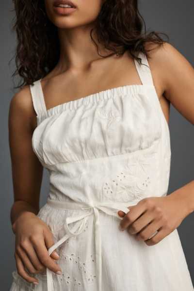 Square-Neck Linen Midi Dress | Nuuly