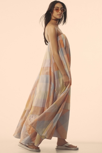 Sleeveless Plaid Tent Maxi Dress | Nuuly