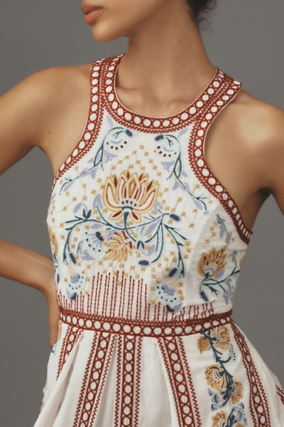Embroidered Back-Cutout Midi Dress | Nuuly
