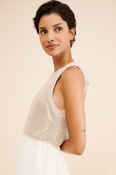 Sleeveless Sweater Twofer Maxi Dress | Nuuly