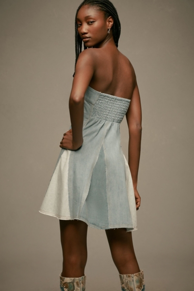 Strapless Seamed Denim Mini Dress | Nuuly