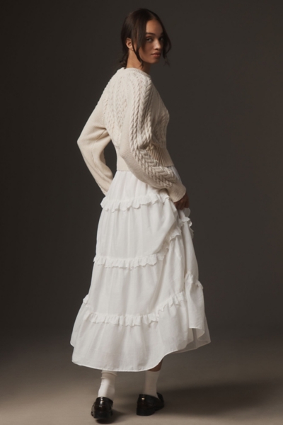 LISETTE 長袖セーター 美品　テオフィラ　プリュヌ Twofer Sweater Tiered Dress | Nuuly