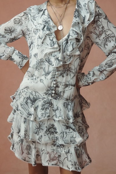 The Betsy Long-Sleeve Tiered Mini Dress | Nuuly