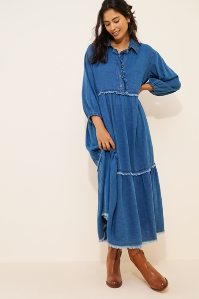 The Bettina Tiered Shirt Dress: Denim Edition | Nuuly