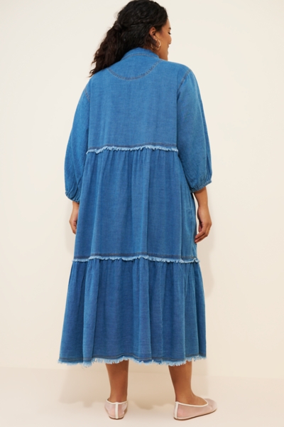 white christmas dresses Teela Denim Hoodie Dress main image 1