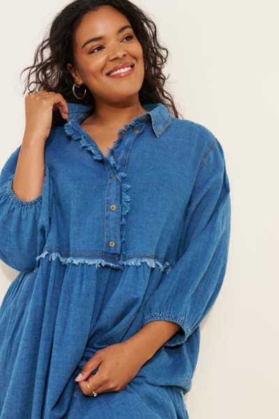 The Bettina Tiered Shirt Dress: Denim Edition | Nuuly