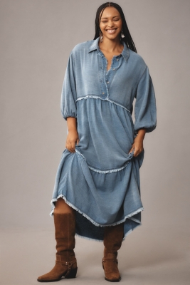 The Bettina Tiered Shirt Dress: Denim Edition | Nuuly