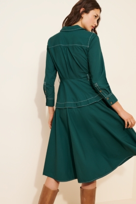 Long-Sleeve Front-Zip Midi Dress | Nuuly