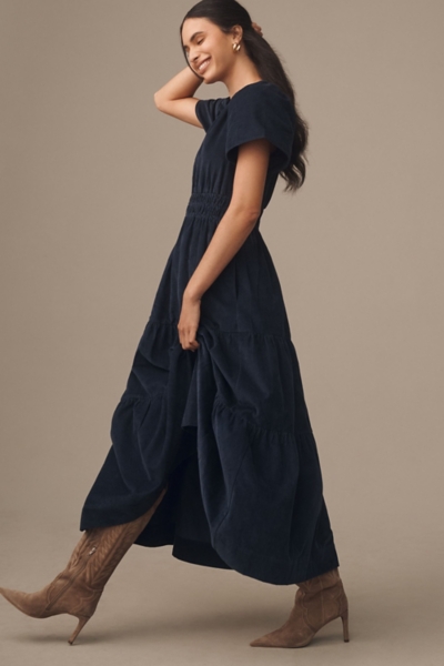 knee length dresses for ladies Buy Forest Green Warm Cotton Corduroy Fit and Flare Maxi Dress Online at  SeamsFriendly
