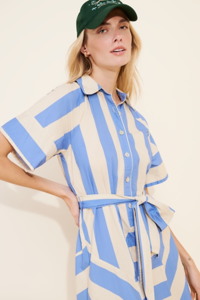 short sleeve button down midi dress PRINT SHORT SLEEVE BUTTON FRONT MIDI DRESS