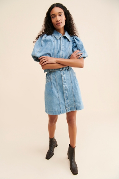 Denim Puff-Sleeve Dress | Nuuly