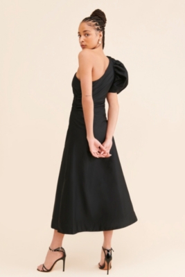 One-Shoulder Puff-Sleeve Dress