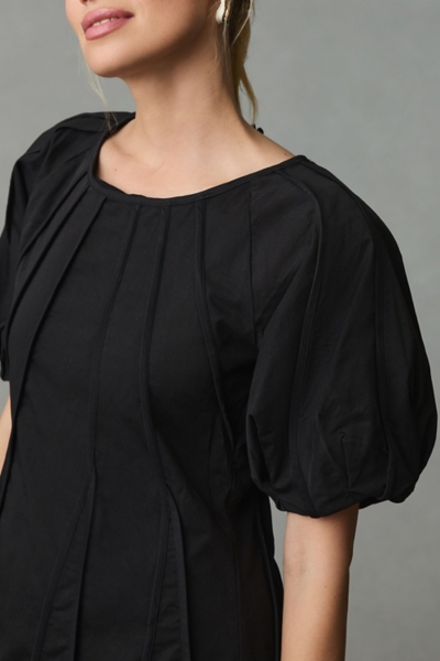Puff-Sleeve Seamed A-Line Dress | Nuuly