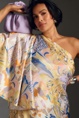 One-Shoulder Printed Dress