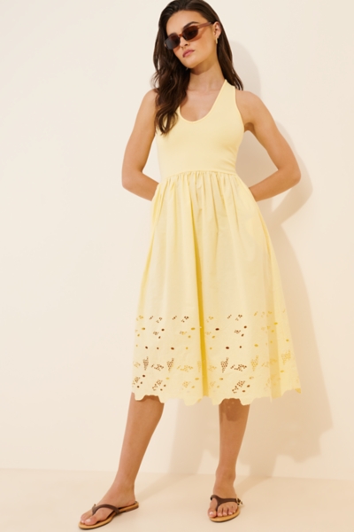 Cutwork Scoop-Neck Twofer Dress | Nuuly