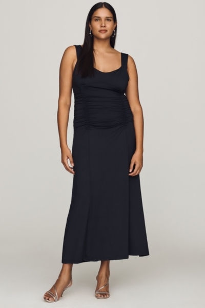 maeve square neck maxi dress Square-neck A-line Twofer Maxi Dress