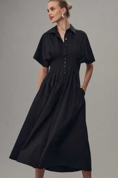 blue dress for baby girl Black Long Sleeve Button Down Tunic - All Dresses main image 0