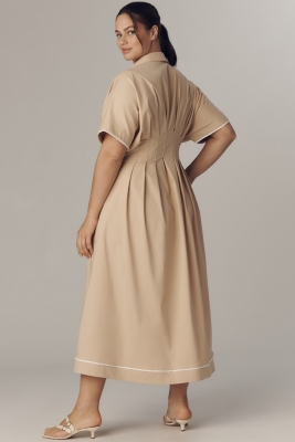The Tobie Button-Front Pleated Shirt Dress