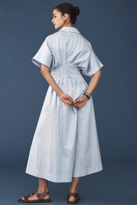 The Tobie Button-Front Pleated Shirt Dress