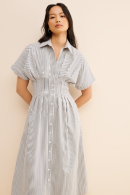 Mixed Print Sleeveless Midi Dress