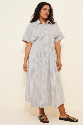 Mixed Print Sleeveless Midi Dress